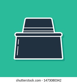 Blue Beekeeper with protect hat icon isolated on green background. Special protective uniform.  Vector Illustration