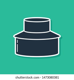 Blue Beekeeper with protect hat icon isolated on green background. Special protective uniform.  Vector Illustration