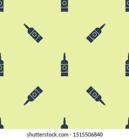 Blue Beer bottle icon isolated seamless pattern on yellow background. Vector Illustration Blue Beer bottle icon isolated seamless pattern on yellow background. Vector Illustration