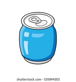 Blue Beer, Cola Or Soda Soft Drink Can Isolated.