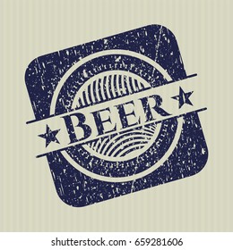 Blue Beer grunge style stamp