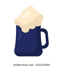blue beer jar design with foam