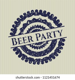 Blue Beer Party rubber grunge texture stamp