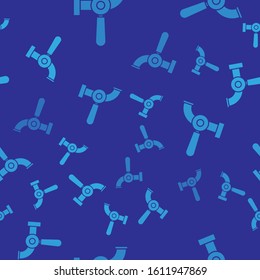 Blue Beer tap icon isolated seamless pattern on blue background.  Vector Illustration