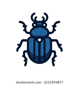 blue beetle bug insect animal vector illustration template design