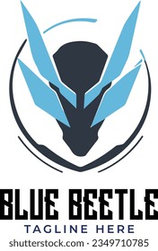 Escarabajo azul con el logotipo del escarabajo azul. 19 de agosto de 2023. Logo de DC Heroes 2023. Logotipo de película