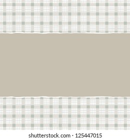blue beige brown checkered geometric pattern with torn paper on scrapbook horizontal background