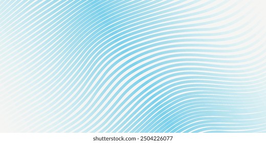 Patrón transparente de líneas onduladas diagonales azules y beige. Fondo de rayas líquidas abstractas de Vector simple