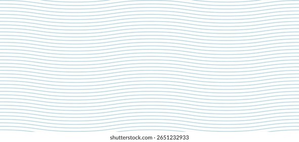 Blue and beige diagonal wavy lines seamless pattern. Simple vector abstract liquid stripes background. Funky groovy texture with diagonal waves, fluid shapes, flow