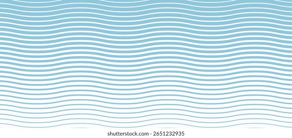 Patrón transparente de líneas onduladas diagonales azules y beige. Fondo de rayas líquidas abstractas de Vector simple. Textura groovy funky con ondas diagonales