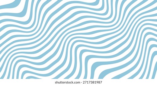 Patrón transparente de líneas onduladas diagonales azules y beige. Fondo de rayas líquidas abstractas de Vector simple. Textura groovy funky con ondas diagonales, Formas fluidas, flujo. Diseño decorativo repetido con estilo