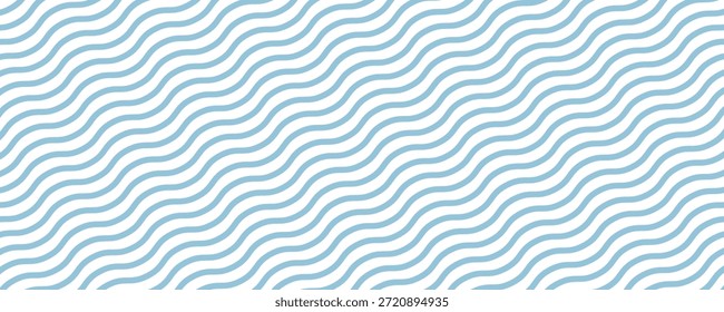 Patrón transparente de líneas onduladas diagonales azules y beige. Fondo de rayas líquidas abstractas de Vector simple. Textura groovy funky con ondas diagonales, Formas fluidas, flujo. Diseño decorativo repetido con estilo