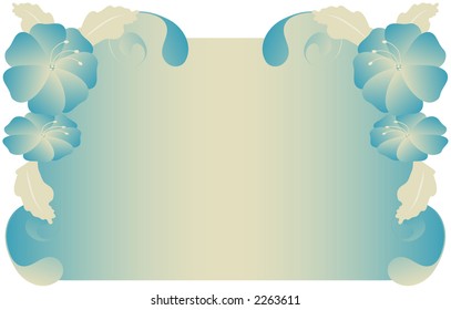 Blue and beige flowers over a gradient background, Illustration is in easily editable and scalable vector format.