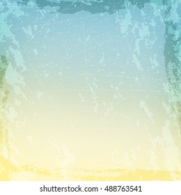Blue and beige grungy texture with cracks and stains