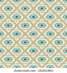 Blue and beige kilim seamless pattern