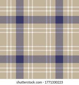 Blue and beige plaid pattern. Textile design for pillows, shirts, tablecloth etc.