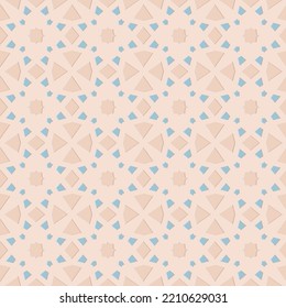 Blue beige seamless pattern, arabesque arabic perforated background for decoration and design, illustration