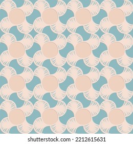 Blue beige seamless pattern, arabesque arabic perforated embossed background illustration