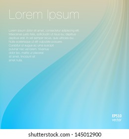 Blue Beige Wave. Abstract Background. Vector illustration.