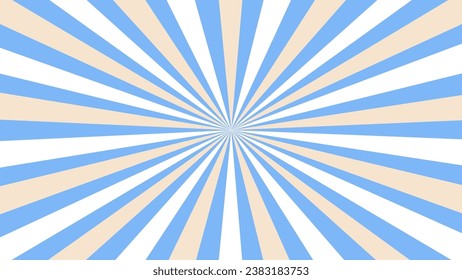 Blue beige and white sunburst background