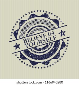 Blue Believe in Yourself distress rubber seal