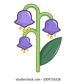 Blue bell flower icon. Cartoon illustration of blue bell flower vector icon for web