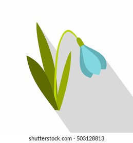 Blue bell flower icon. Flat illustration of blue bell flower vector icon for web