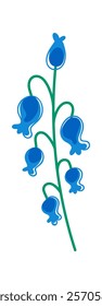 Blue bell flower stem design