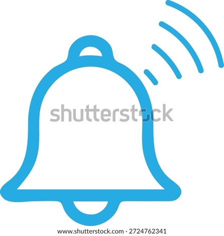 A blue bell icon with sound waves emanating from it, indicating a notification or alert being sent or received.