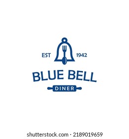 Blue Bell Vintage Logo Vector Elegant Simple