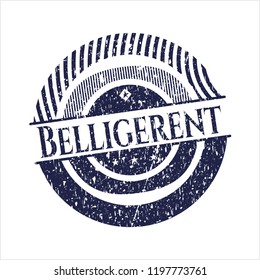 Blue Belligerent distressed grunge seal