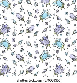 blue bells flowers. the pattern of flowers. the flower buds. 