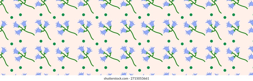 Campanas azules en un fondo rosa,