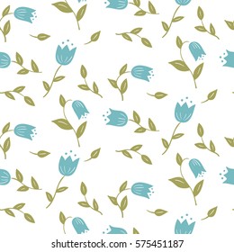  Blue bells. Seamless Floral Pattern