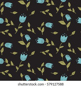  Blue bells. Seamless Floral Pattern