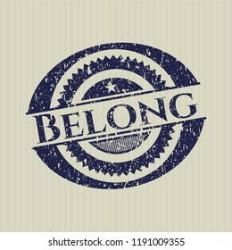 Blue Belong grunge seal