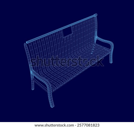 Similar – Image, Stock Photo Blue bench and line in front of a white wall