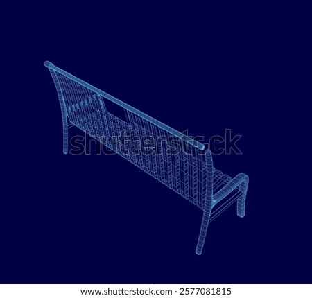 Similar – Image, Stock Photo Blue bench and line in front of a white wall