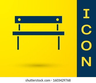 Blue Bench icon isolated on yellow background.  Vector Illustration