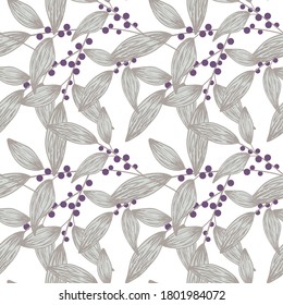 blue berries seamless vector pattern