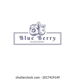 blue berry fruit farm store logo