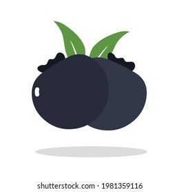 Icono de berry azul ilustración vectorial aislada en fondo blanco, ilustración de bayas azules 