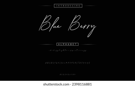 Blue Berry signature Font Calligraphy Logotype Script Brush Font Type Font lettering handwritten