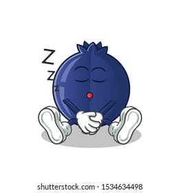 blue berry sleep mascot vector cartoon illustration