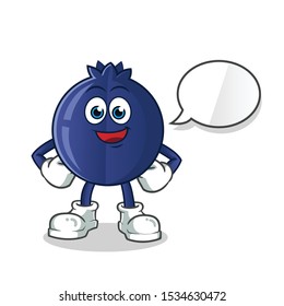 blue berry talking mascot vector cartoon art illustration