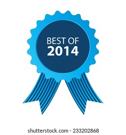 blue best of 2014 badge with ribbon