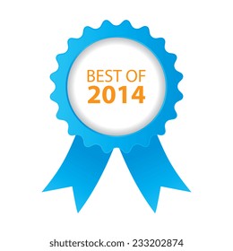 blue best of 2014  badge with ribbon