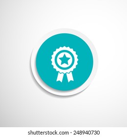 Blue Best Of Badge With Ribbon Icon Award  Champion Label