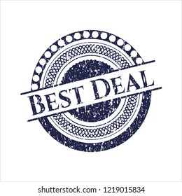 Blue Best Deal distressed rubber stamp with grunge texture