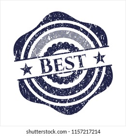 Blue Best distressed rubber stamp